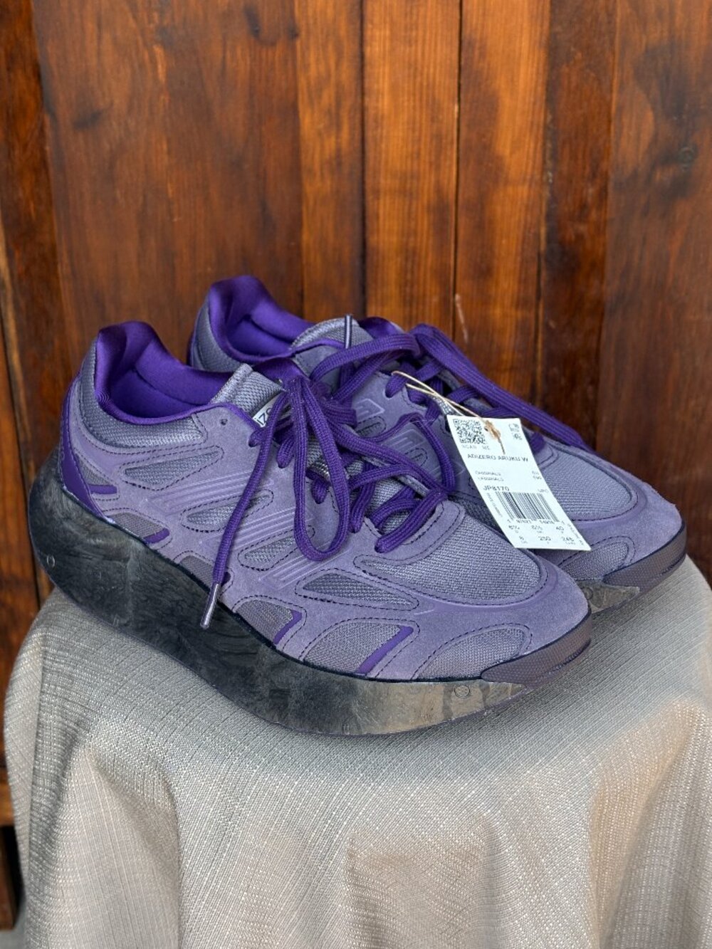 adidas Adizero Aruku Grey Strata Aurora Black Purple Running Sneakers NWT Size 8